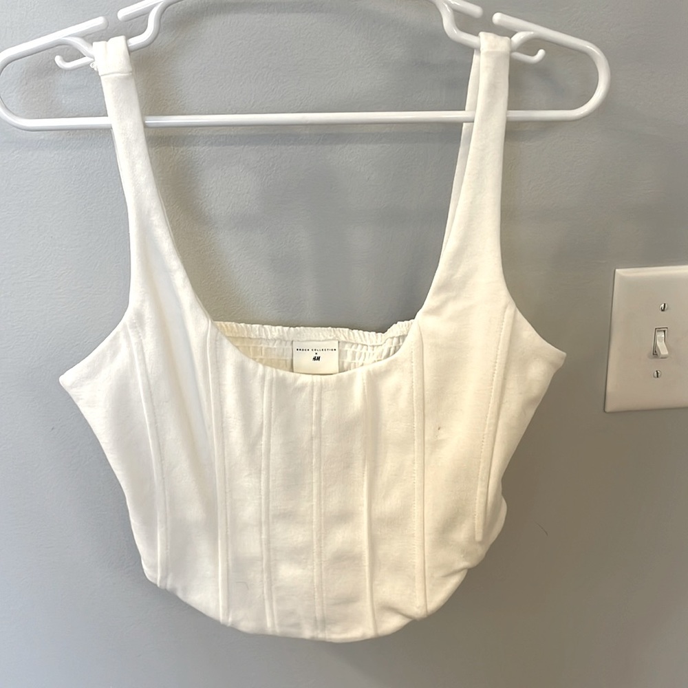Brock Collection x H&M corset top, white, size small, NWOT